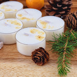 Load image into Gallery viewer, Glistening Snowman Scented Soy Wax Tea Light Candles
