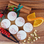 Load image into Gallery viewer, Cranberry, Orange &amp; Cinnamon Scented Soy Wax Tea Light Candles
