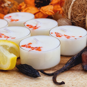 Pumpkin, Tonka & Vanilla Scented Soy Wax Tea Light Candles