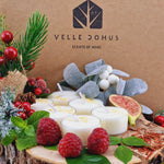 Load image into Gallery viewer, Festive Fig &amp; Snowberry Scented Soy Wax Tea Light Candles
