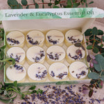 Load image into Gallery viewer, Eucalyptus &amp; Lavender Essential Oil Soy Wax Tea Light Candles Gift Set
