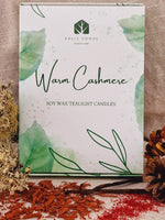 Load image into Gallery viewer, Warm Cashmere Scented Soy Wax Tea Light Candles Gift Box | 12 Tealight Candles Gift Set
