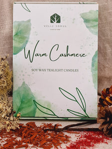 Warm Cashmere Scented Soy Wax Tea Light Candles Gift Box | 12 Tealight Candles Gift Set
