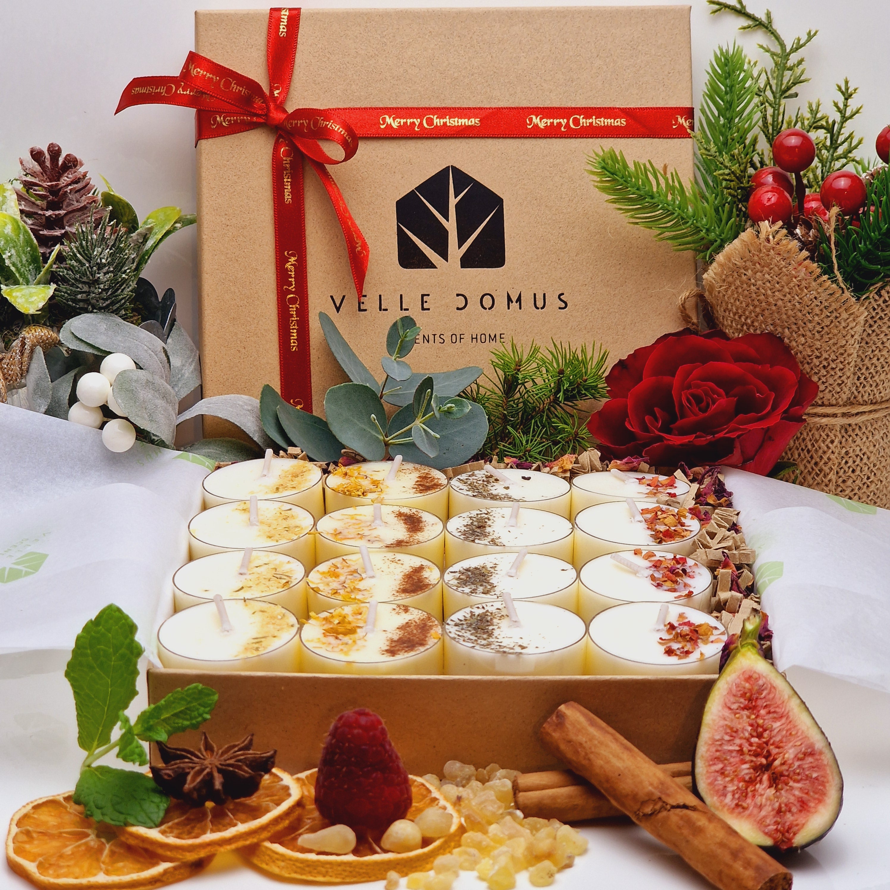 Christmas Feelings Soy Wax Tealight Candle Gift Box | 16 Tealight Candles Gift Set