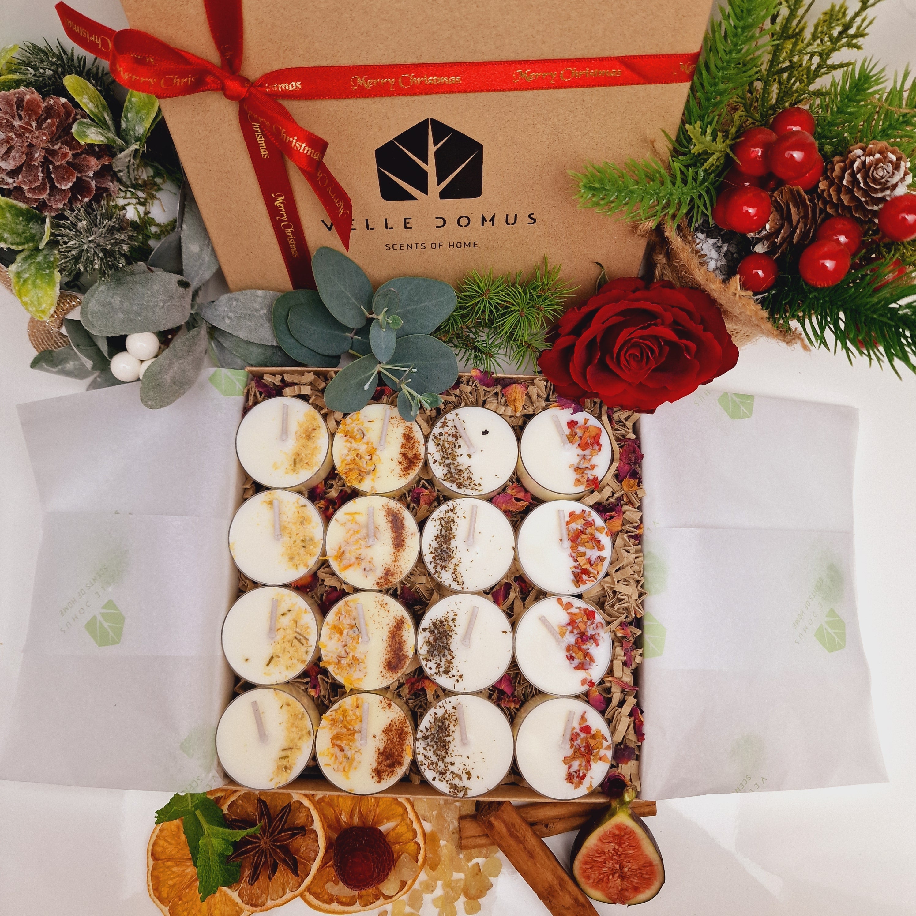 Christmas Feelings Soy Wax Tealight Candle Gift Box | 16 Tealight Candles Gift Set