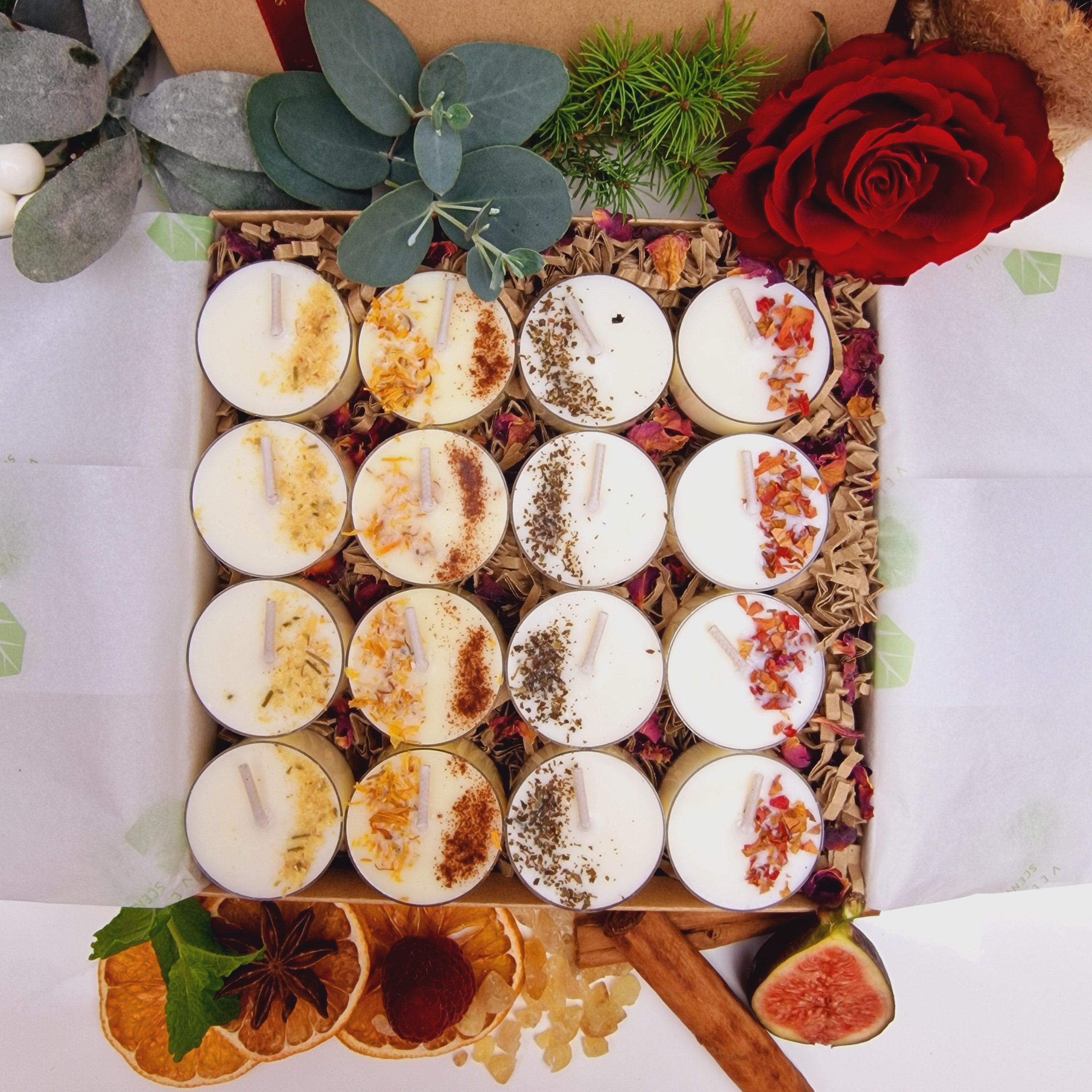 Christmas Feelings Soy Wax Tealight Candle Gift Box | 16 Tealight Candles Gift Set