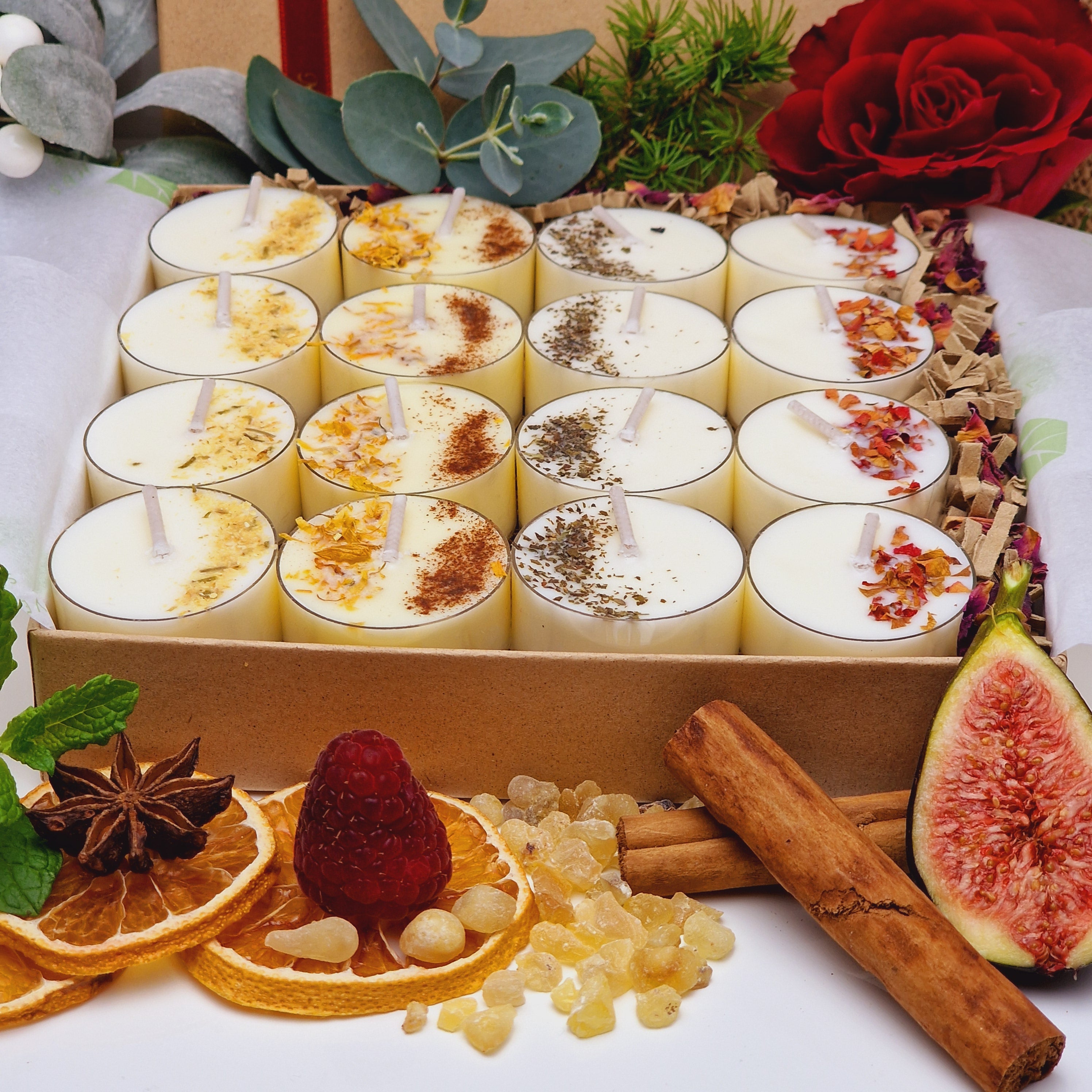 Christmas Feelings Soy Wax Tealight Candle Gift Box | 16 Tealight Candles Gift Set