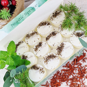 Nordic Spruce Scented Soy Wax Tea Light Candles Gift Box | 12 Tealight Candles Gift Set