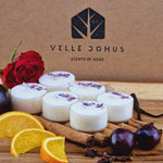 Load image into Gallery viewer, Damson Plum, Rose &amp; Patchouli Scented Soy Wax Tea Light Candles
