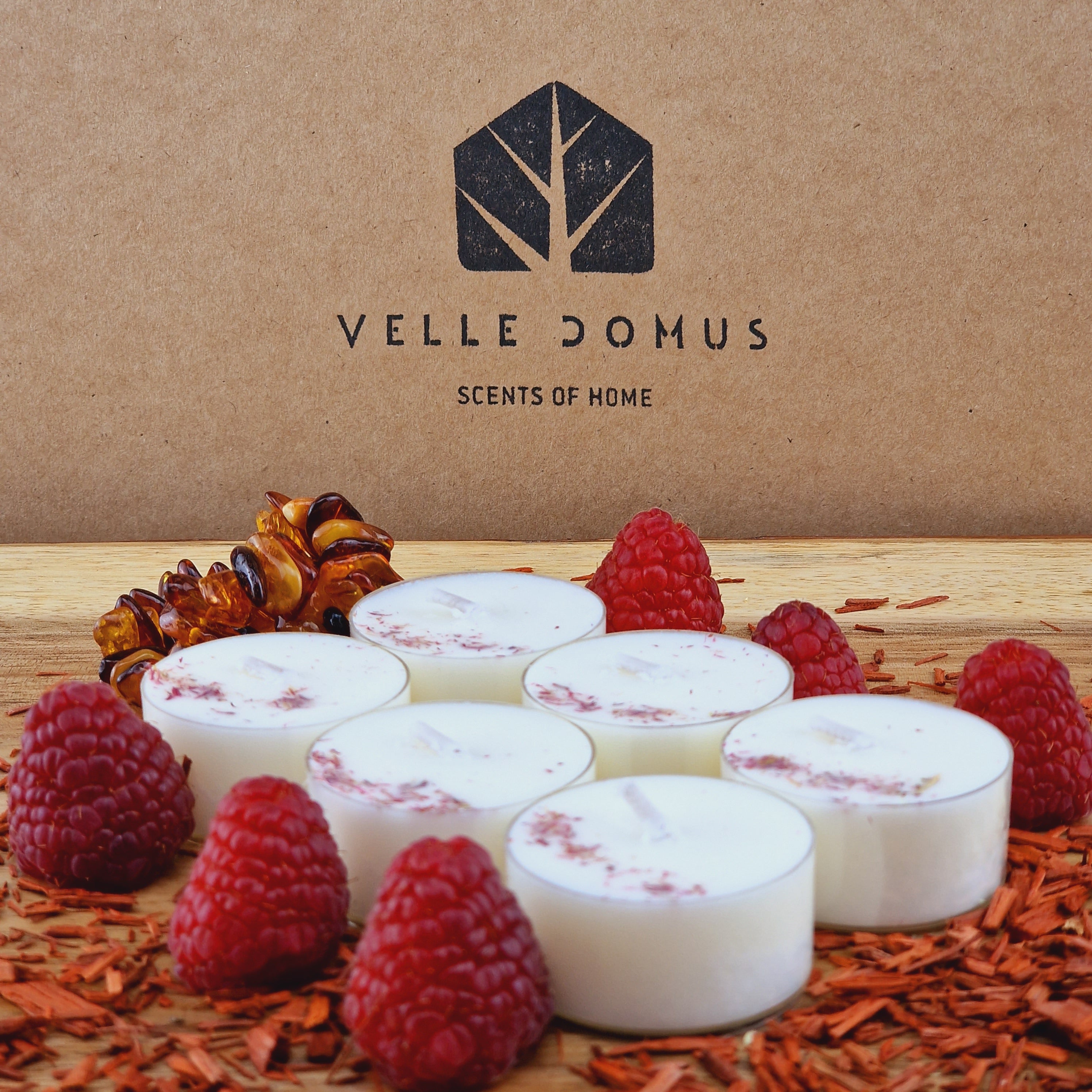 Amber & Cedarwood Scented Soy Wax Tea Light Candles