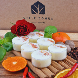 Sweet Orange & Chilli Pepper Scented Soy Wax Tea Light Candles