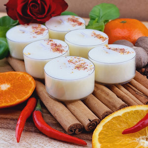 Sweet Orange & Chilli Pepper Scented Soy Wax Tea Light Candles