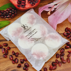 VS Fragrances 6 Tea Lights Pomegranate Noir Scented Soy Wax Tea Light Candles