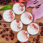 Load image into Gallery viewer, VS Fragrances 6 Tea Lights Pomegranate Noir Scented Soy Wax Tea Light Candles
