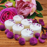 Load image into Gallery viewer, VS Fragrances 6 Tea Lights Velvet Peony &amp; Oud Scented Soy Wax Tea Light Candles
